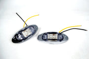 Овален LED габарит, бял с жълта светлина, 12V