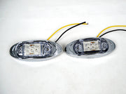 Овален LED габарит, бял с жълта светлина, 12V