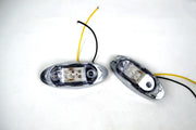 Овален LED габарит, бял с жълта светлина, 12V