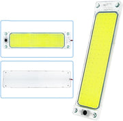 Голям LED плафон 25×5 см със студена бяла светлина и бутон – подходящ за 12/24V