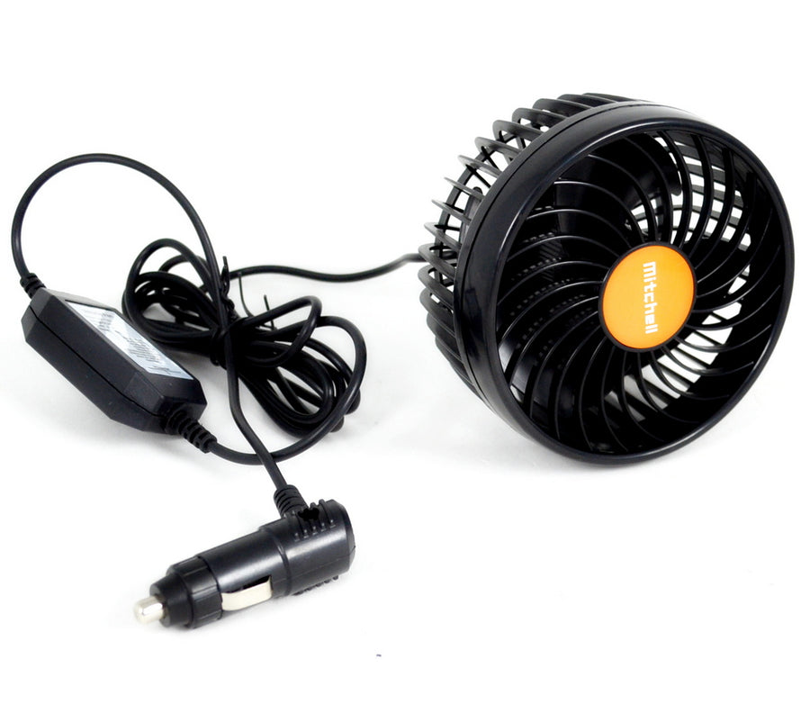 Авто вентилатор Ураган 12V черен, с вендуза, 4.5"