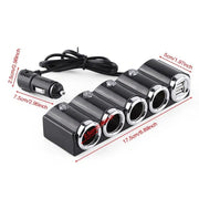 Разклонител за запалка 4 гнезда + 2 USB