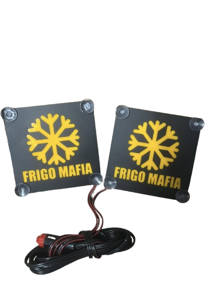 Черни вътрешни табели за предно стъкло "Frigo Mafia", жълти - 24V