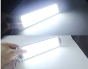 LED плафон, студена бяла светлина, 40 х 6 см, 12/24V, с бутон за включване/изключване