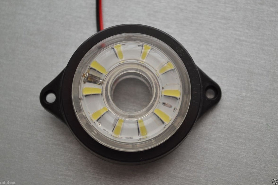 Кръгъл LED габарит, бягаща светлина - БЯЛ 24V