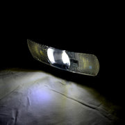 Бял LED габарит, 2 дъги с рефлектор, 12/24V