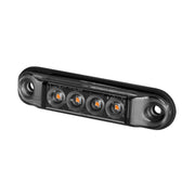 Mini LED габарит с 4 диода 12/24V, smoked - Оранжев