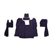 Кожени стелки за SCANIA R, стандартни седалки 2010-2016 - AUTOMAT, Черно със син шев
