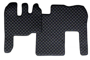 Кожени стелки за RENAULT MAGNUM 2002-2010 - черни със син шев