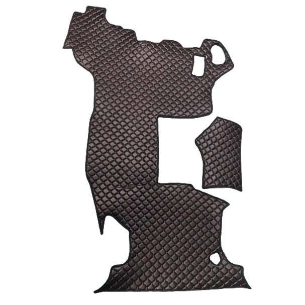 Кожени стелки за Комбиниран багер Caterpillar 432F 2020 - Черни с червен шев, с ръчни скорости