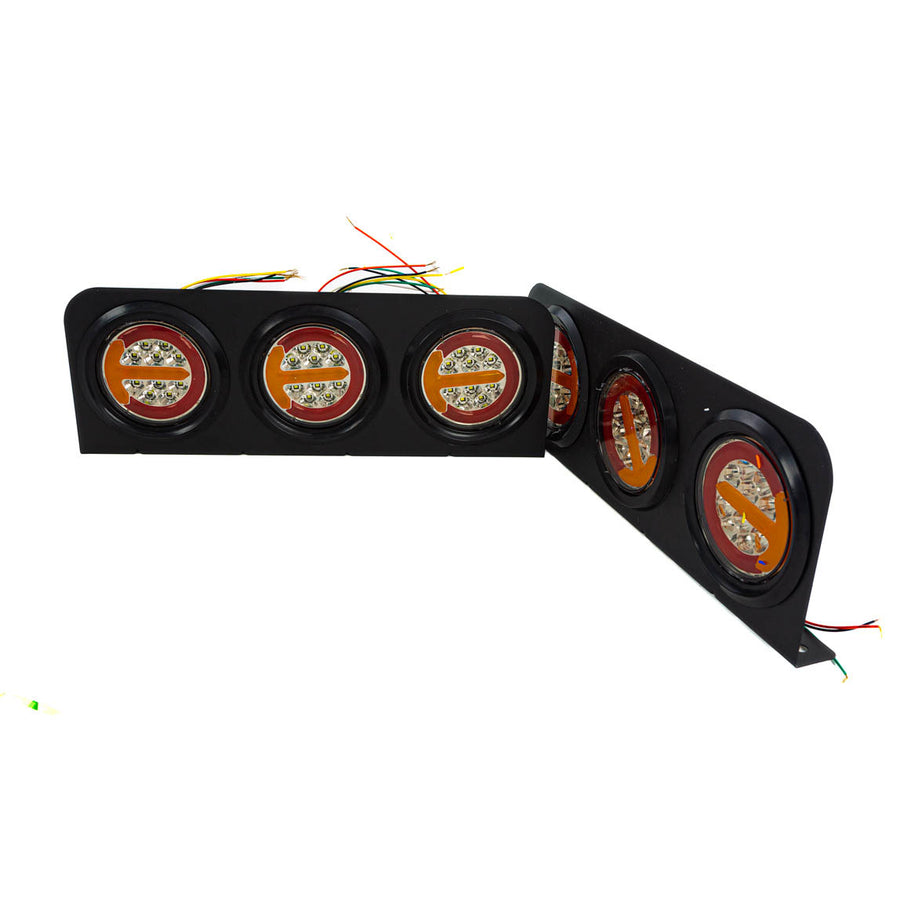 LED стоп с 3 кръгли хамбургера, неон, 44cm.