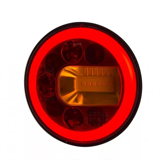LED стоп кръгъл с хром ринг, ДЕСЕН, 12/24V