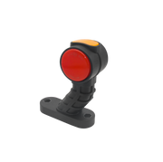 Комплект от 2 броя ЛЕД LED Странични Габарити Габаритни Светлини Тип Рогче с Неон Ефект за Камион Ремарке Тир Бус Ван Каравана и др. 12-24V червено-бяло-оранжево 180mm x 160mm