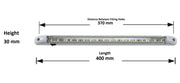 LED Интериорна Лампа, Тръба, 40см, Бяла Светлина, 12V, За Автомобил, Бус, Камион и др.