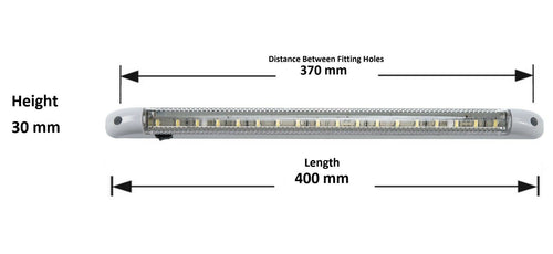 LED Интериорна Лампа, Тръба, 40см, Бяла Светлина, 12V, За Автомобил, Бус, Камион и др.