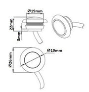 Червен LED Габарит, Тип Копче, Маркер, Токос - 24V