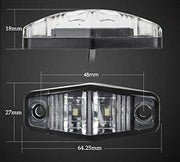 1 брой Бял LED Маркер, габарит, токос, 12 диода - 24V - за камион, ремарке, каравана, платформа