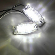 1 брой Бял LED Маркер, габарит, токос, 12 диода - 24V - за камион, ремарке, каравана, платформа