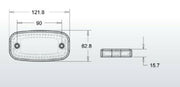 LED Червен Светодиоден Габарит Маткер Токос Неон Ефект, 122mm x 63mm , с Три Функции 12V-24V