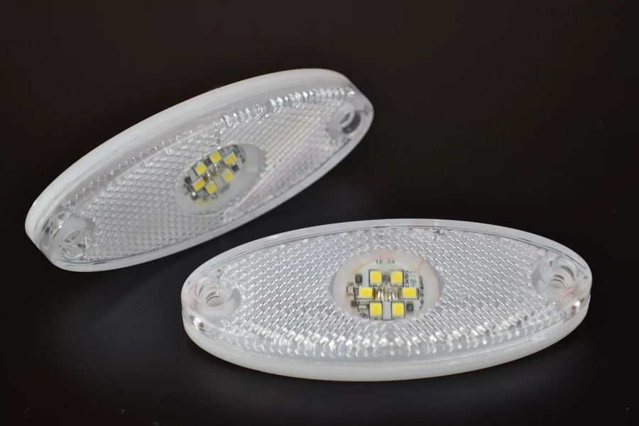 LED габарит неон овал,  бяла 12/24V