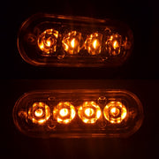 Блиц габарит „Пътна помощ“, 4 LED, 12W, оранжева светлина, бяло стъкло, 12V/24V