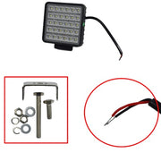 LED работна лампа, фар, квадрат, 30W, 12/24V, с on/off ключ