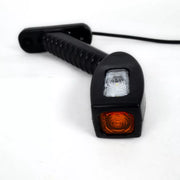 Дълго LED рогче косо, комбинирана жълта, бяла, червена светлина ляво, 12/24V