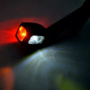 Дълго LED рогче косо, комбинирана жълта, бяла, червена светлина ляво, 12/24V