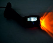 LED рогче косо, жълта/бяла/червена светлина, дясно - 12/24V