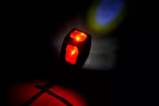 LED рогче косо, комбинирана жълта/ бяла/ червена светлина - 12/24V