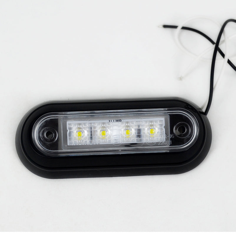 LED габарит със скоба за вграждане, преден, бял - 12/24V