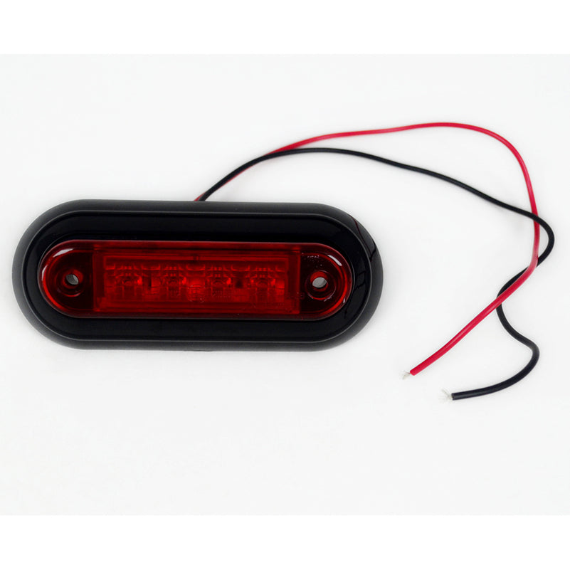 LED габарит със скоба и за вграждане, заден, червен 12/24V