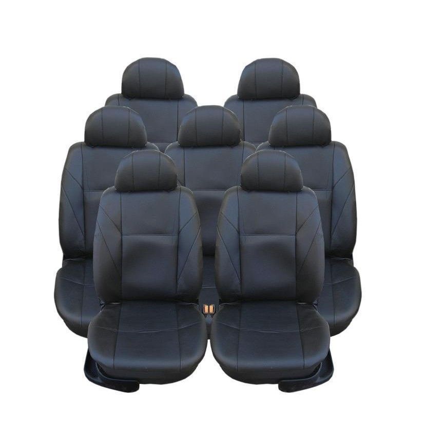 Калъфи тапицерия за VW Touran, Sharan, Ford Galaxy, Citroen C8, Peugeot 307SW, Citroen C4 Grand Picasso, Peugeot 806, 807, Еко кожа, Черен