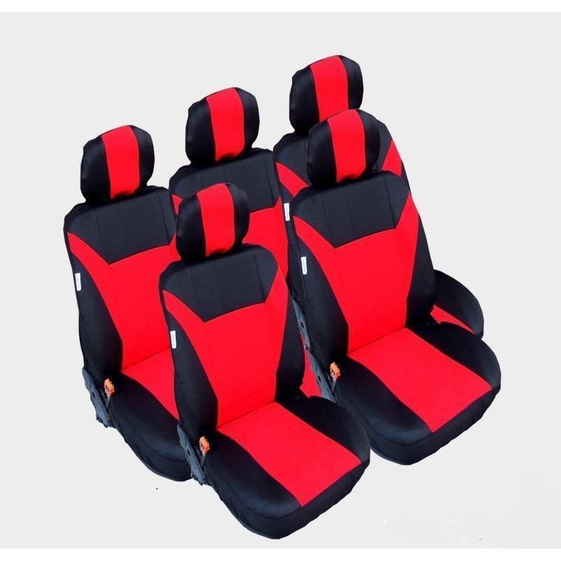 Калъфи тапицерия текстил Flexzon за Ford S-MAX, C-MAX, VW Touran, Sharan, Toyota Corolla Verso, Червени