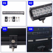 57 См Мощен LED бар Flexzon с Комбинирана Combo светлина 144W 48 LED 12V 24V АТВ, Джип, 4х4, Offroad