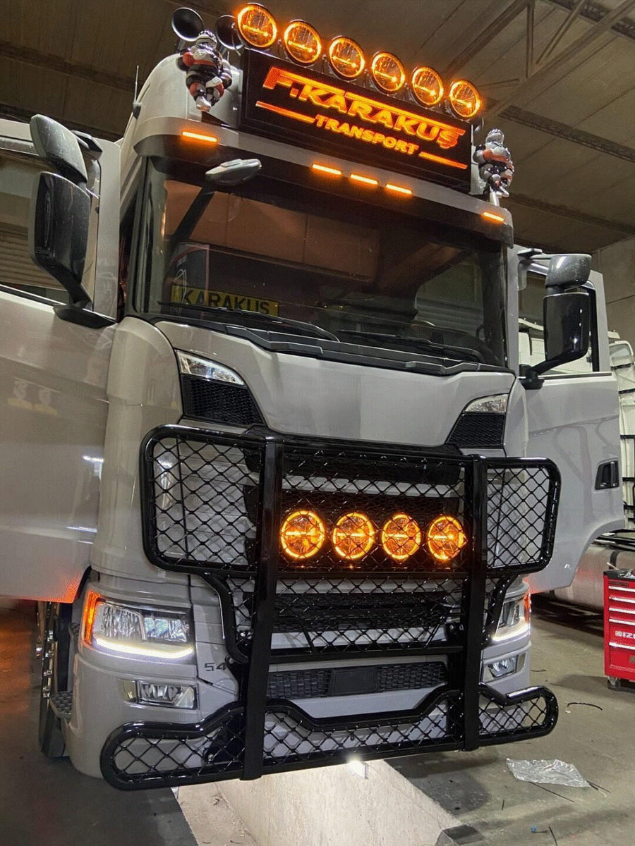 Булбар за Scania S500, с мрежа, черен гланц
