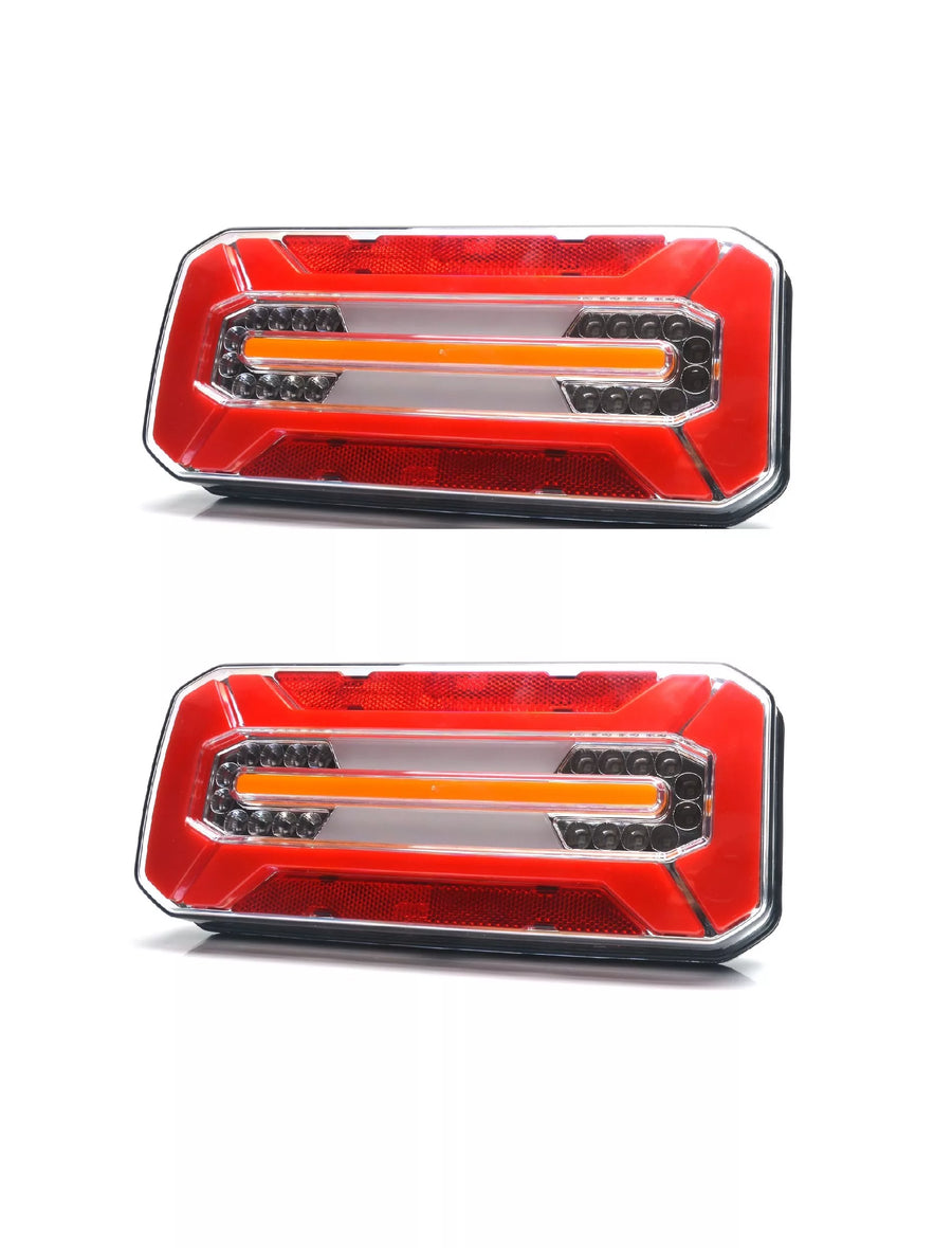 Диоден LED стоп СИМЕТРИЯ, НЕОН, с динамичен мигач, десен = ляв,12/24V