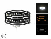 LED халоген Hella, с 10 диода, с бяла и жълта DRL+блиц светлина, 55W