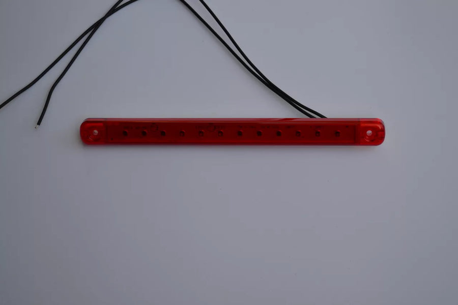 LED трети стоп, червено стъкло, дълъг, 12/24V
