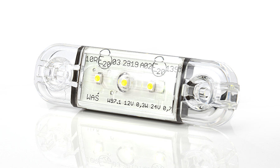 Диоден габарит с 3 LED, 12/24V - WAS, бял