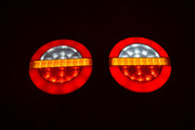 Ляв LED стоп хамбургер, с динамичен мигач, 12-24V - ЧЕРВЕНО-БЯЛО