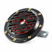 Клаксон от 12V, кръгъл и метален -1 бр.- черна с червено