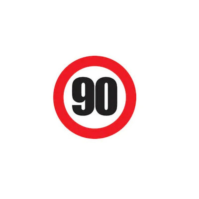 Стикер за скорост с лепенка - 90 км, 12 см - Кръгъл.